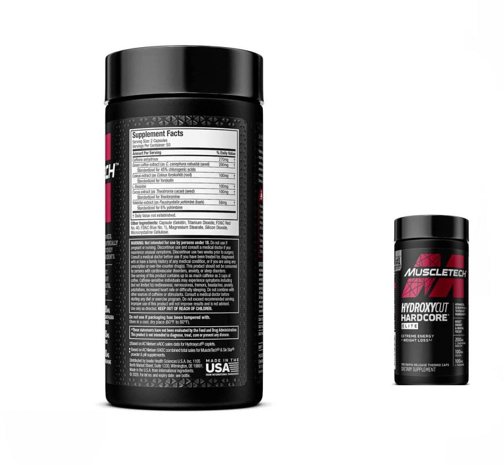 Muscletech Hydroxycut Hardcore Elite 50Serv 100Caps Step4sport